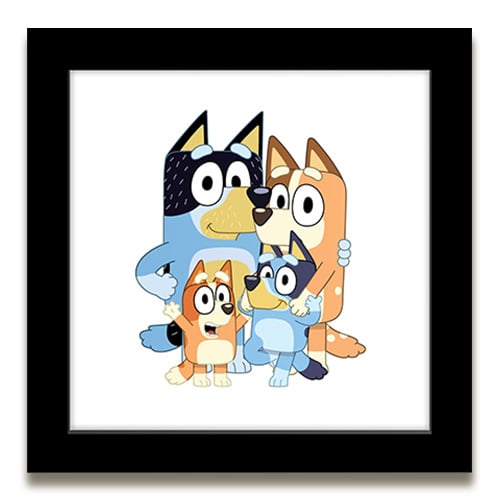 Bluey family in black Gallery Pops frame