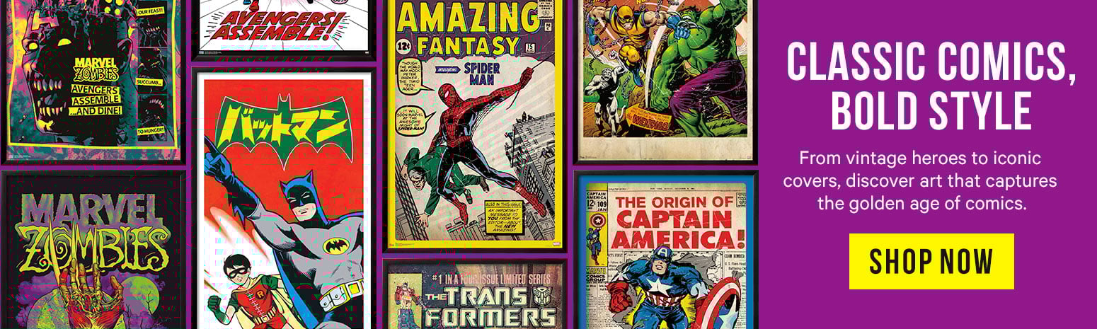 Hero Banner - Classic Comics - Shop all Comic Posters!