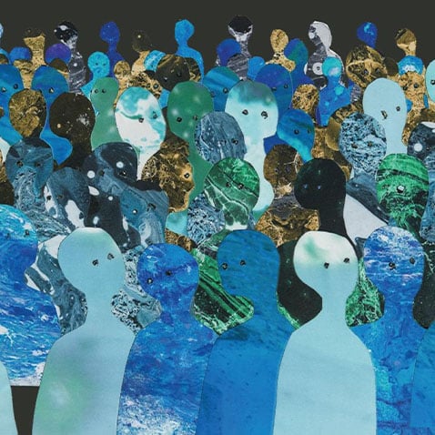 Poster Shop - Radiohead Blue Crowd Silhouettes - Shop Music Posters