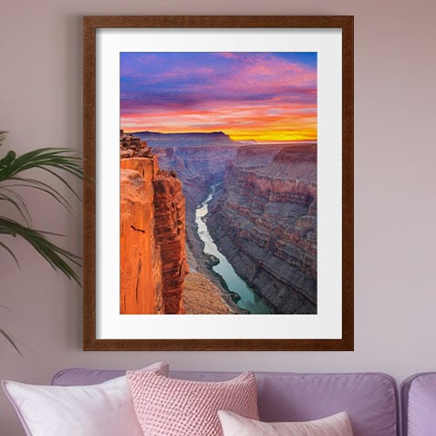 But Wait, There's More - Sunrise Over Colorado River in Brown Frame - Shop our collection of Framed Art!
