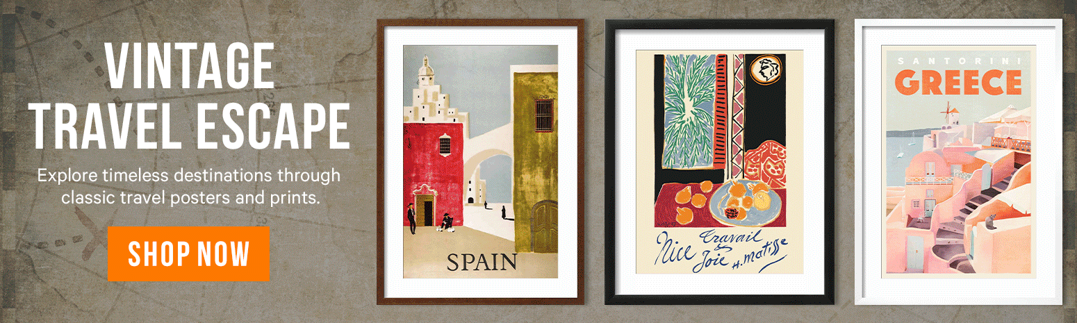 Hero Banner - Vintage Travel - Shop all Vintage Travel Posters