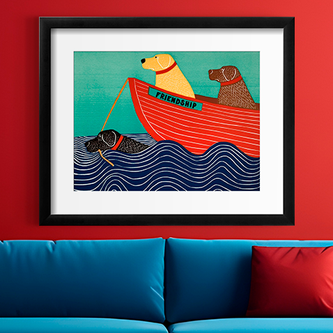 Colorful Dogs in Black Frame - Shop our collection of Framed Art!