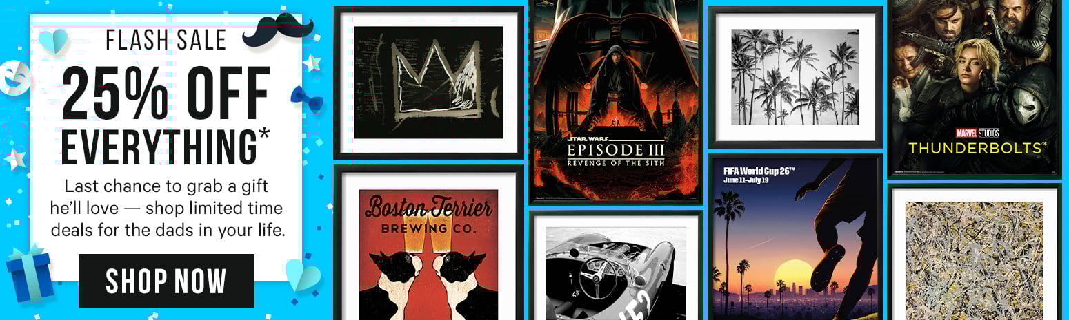 Hero Banner - Father's Day Flash Sale - 25% off Everything - Shop Now!
