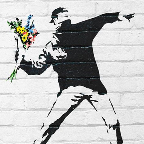 Fan Guide - Famous Artists - Banksy Flower Bomber