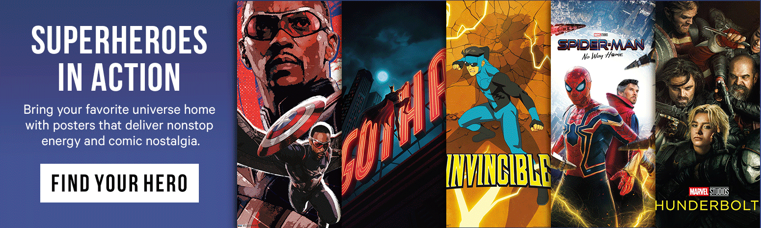 Hero Banner - Superheroes in Action - Shop now!